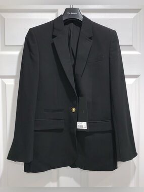 The Kooples $578 NWT Black Marta Crepe Single-Button Blazer, Size XS.